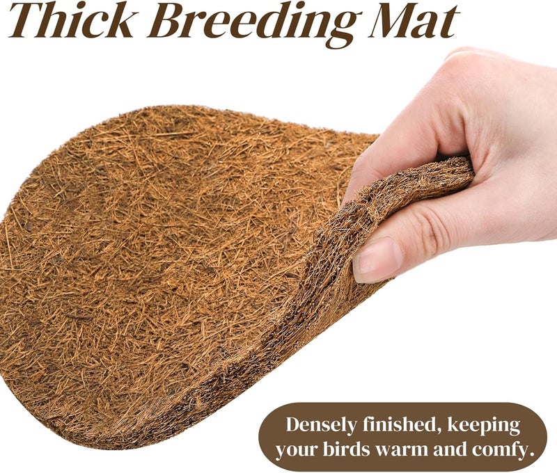 Eorbow 15 Packs Pigeon Nest Pads, Bird Breeding Mat for Chicken, Natural Coconut Fiber Bird Egg Mat, Nesting Bowl Box Pad for Parakeet Chicken, Pigeon Hatching Bedding Accessories - Image 3